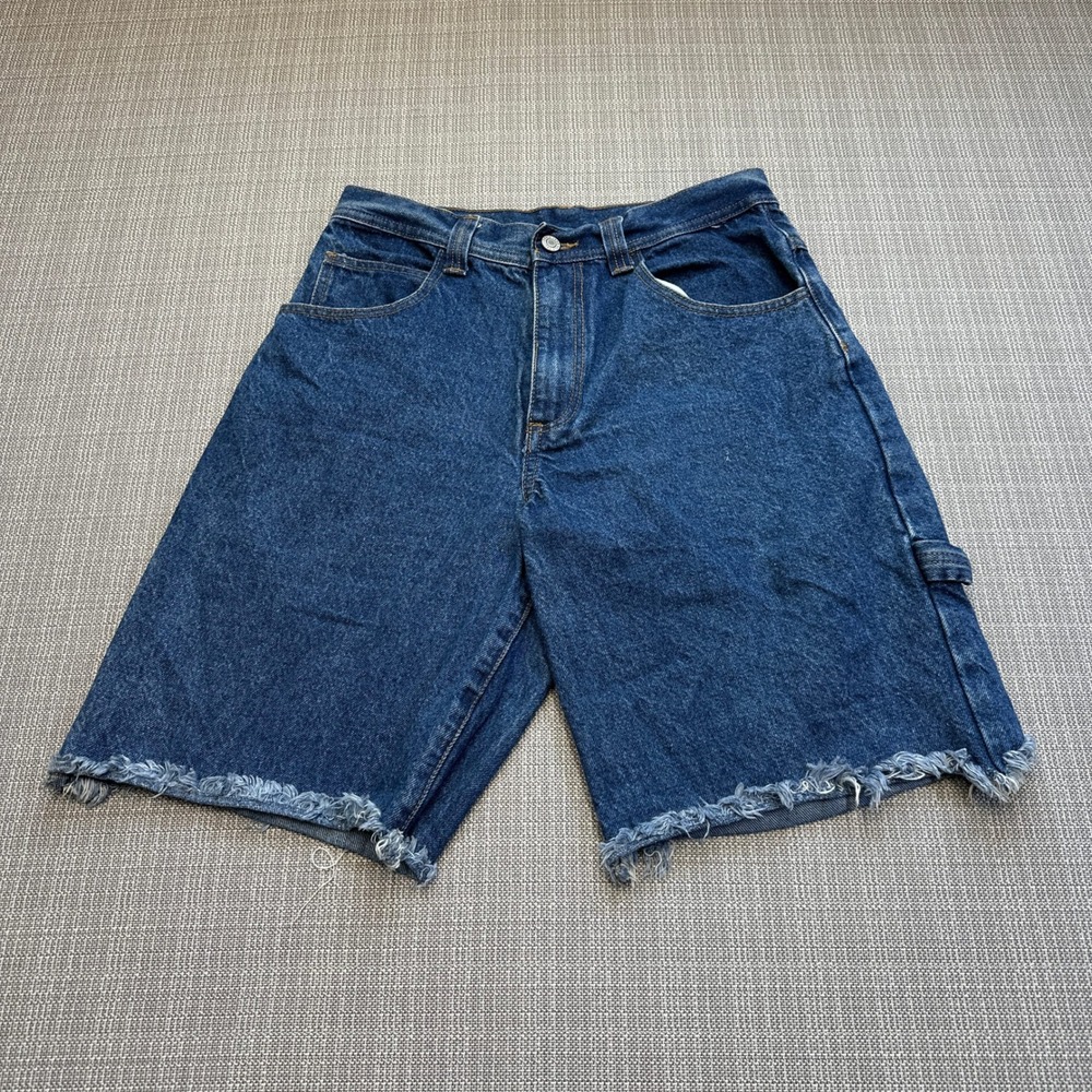 Vintage J Galt Shanghai‎ Denim Shorts Womens 28" Distressed Frayed Hem Blue *